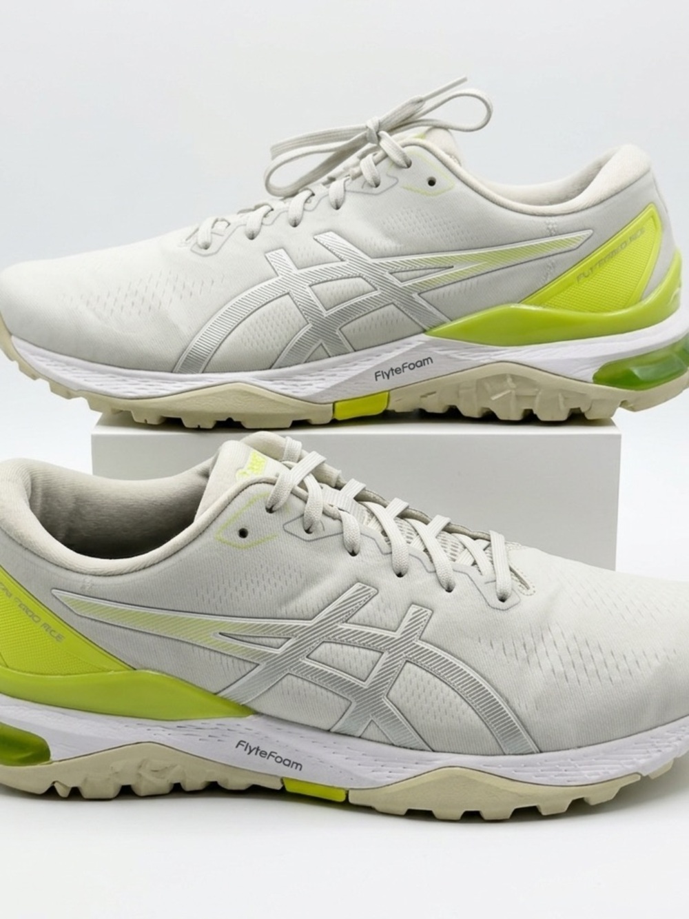ASICS Men's Athletic Running Shoes - Light Gray & Neon Yellow